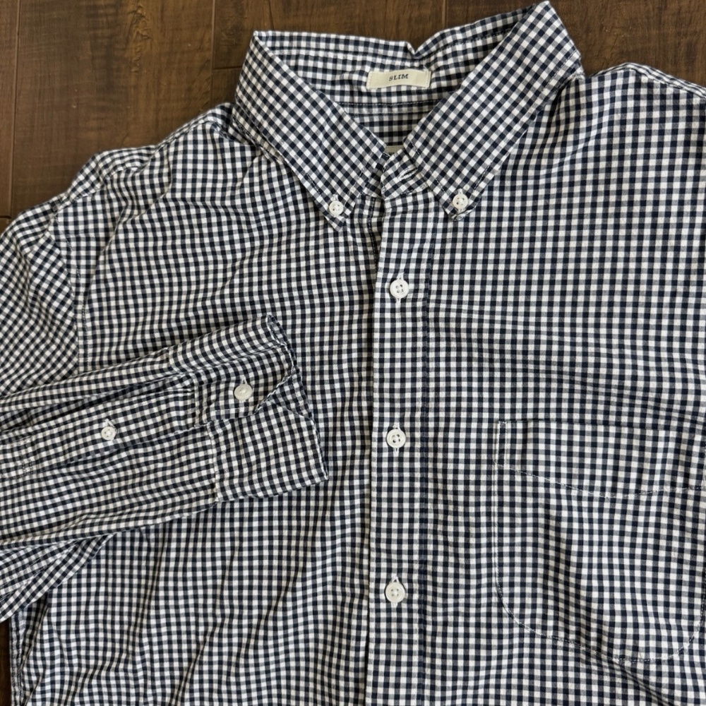 J Crew Shirt Mens Large Plaid Long Sleeve Button Up Stretch Secret Wash